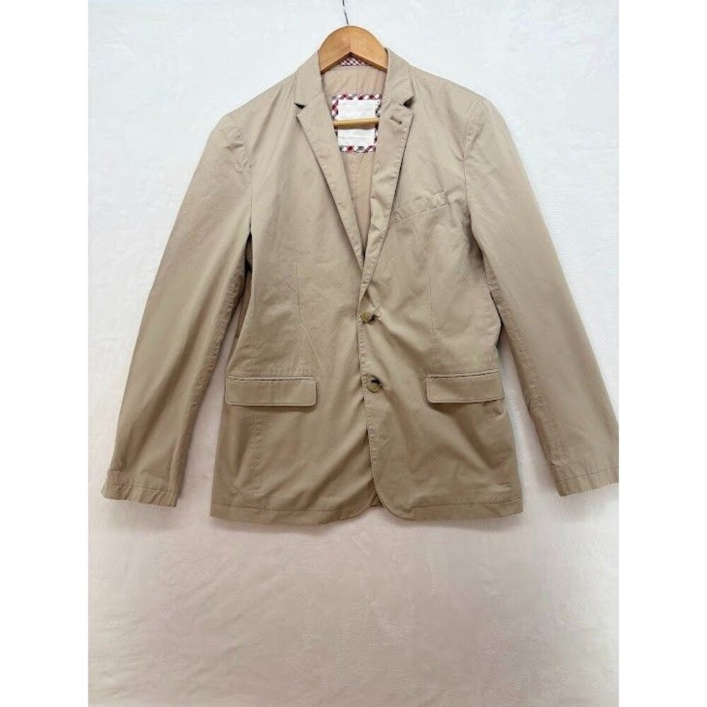 Men's Ben Sherman Khaki Brown Blazer Sport Coat Size Medium Lightweight Cotton